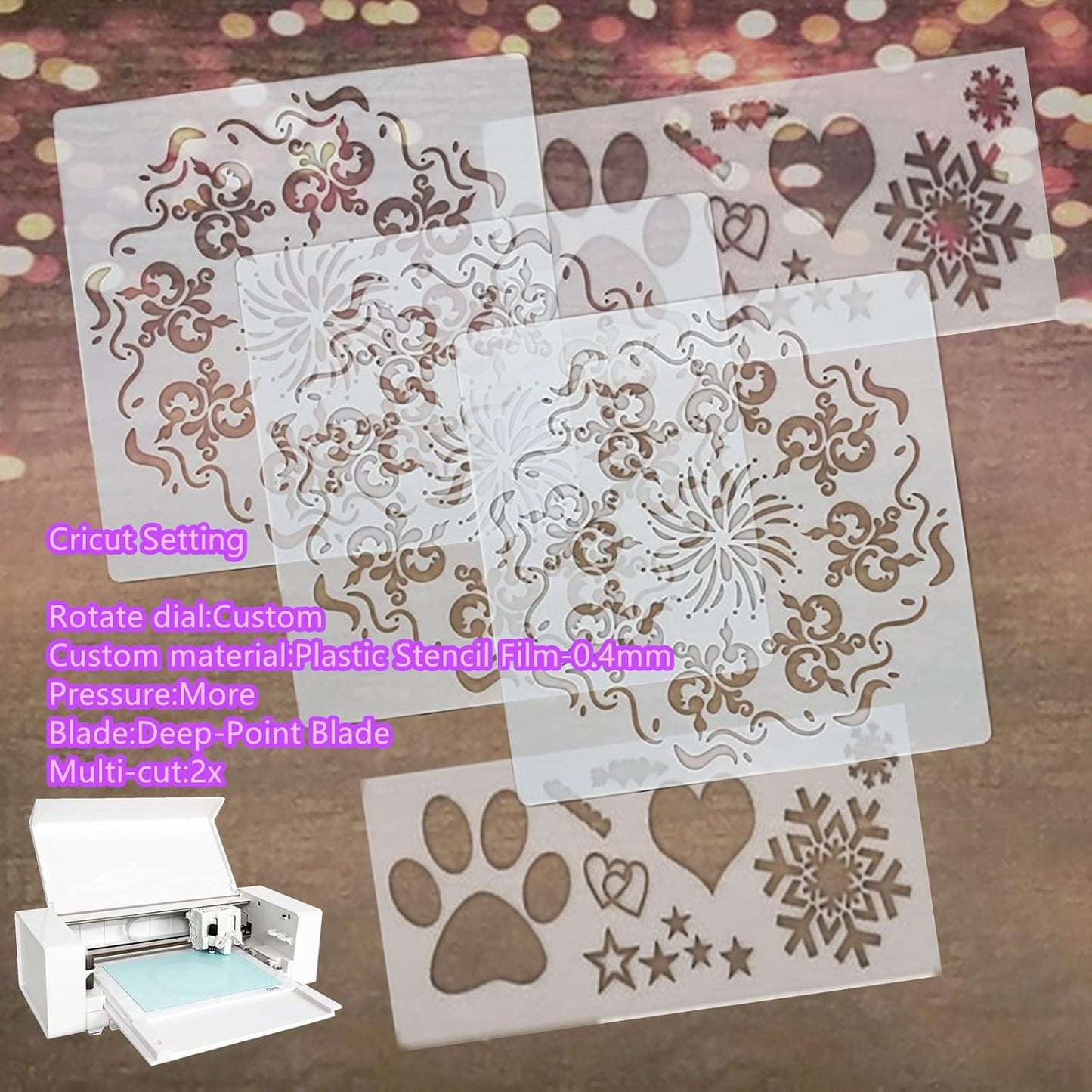 BANLTRE 12 Sheets 7.5 mil Mylar Sheet 12 x 12 inch Milky Translucent PET Blank Stencil Making Sheet for Cutting Machines, Cut Tool Template Material (7.5 mil)