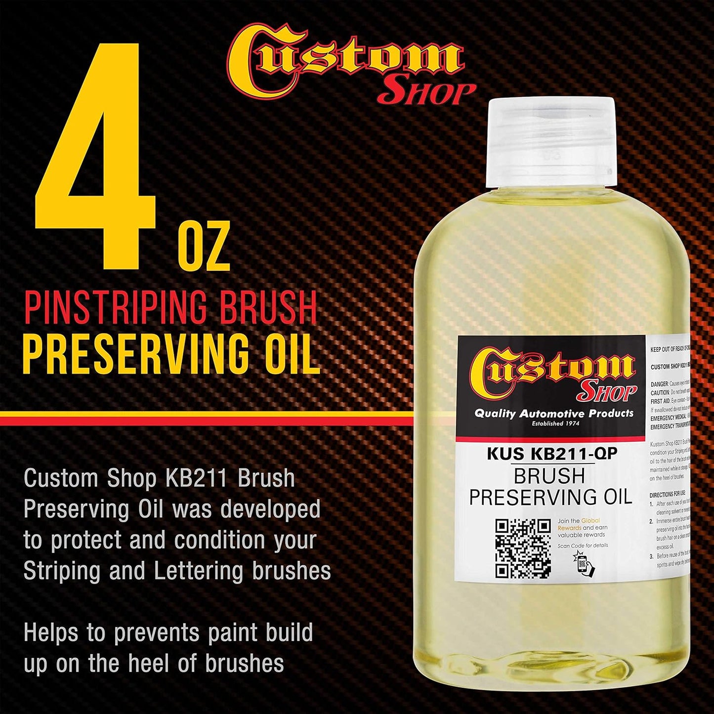 Custom Shop Pinstripe Paint Pinstriping Brush Preserving Oil
