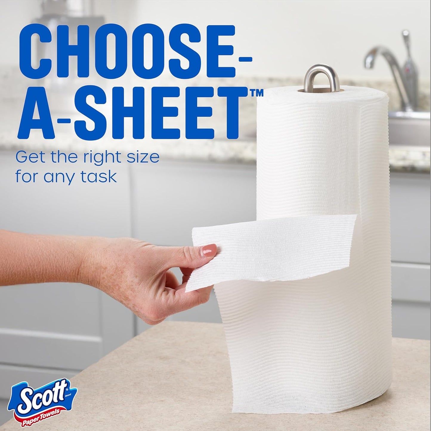 Scott Paper Towels, Choose-A-Sheet, 30 Double Rolls (2 Packs of 15) = 60 Regular Rolls (100 Sheets Per Roll)