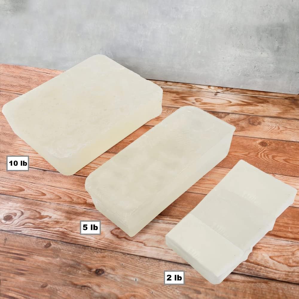 Primal Elements Clear Soap Base - Moisturizing Melt and Pour Glycerin Soap Base for Crafting and Soap Making, Vegan, Cruelty Free, Easy to Cut, Unscented - 5 Pound