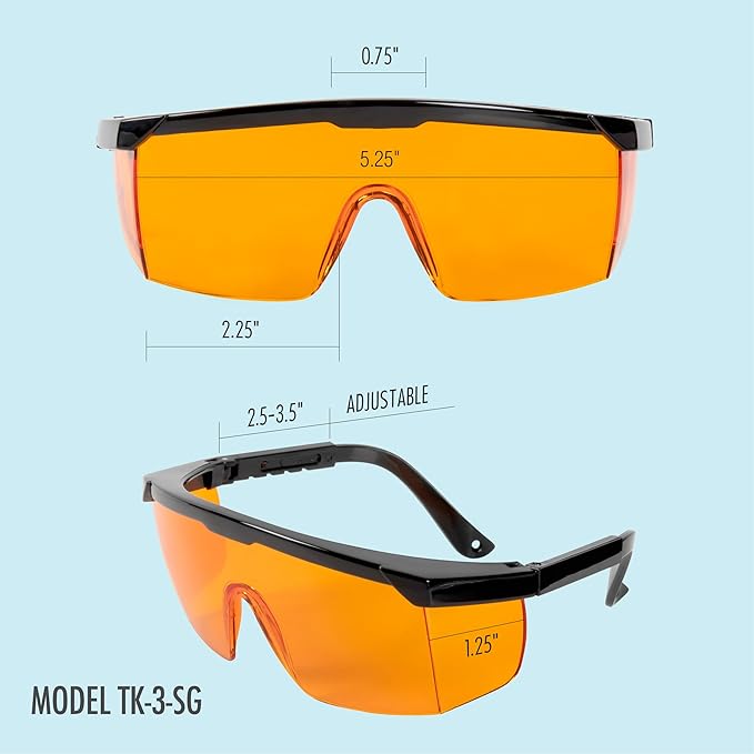Professional UV Light Safety Glasses - Polycarbonate Shatterproof UVC Protection Goggles for Blocking UV Light