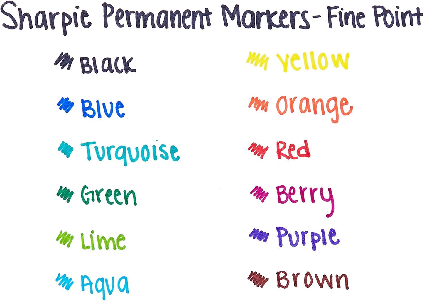 Sharpie Permanent Markers, Fine Point, Green, 12 Count