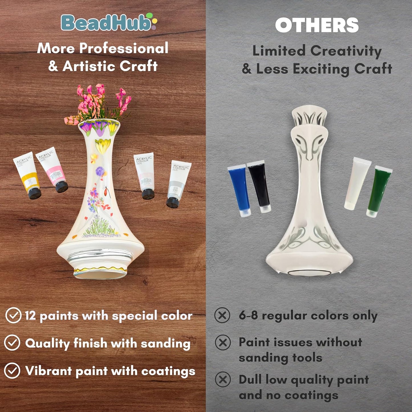Pottery Kit for Beginners, 4.4Lbs Air Dry Clay for Adults with Sculpting Tools, Paint, Glaze, Air-Dry Modeling Clay Molding, Sculpt & Painting Set, Hobby Date Night DIY Art Craft Kits (White)