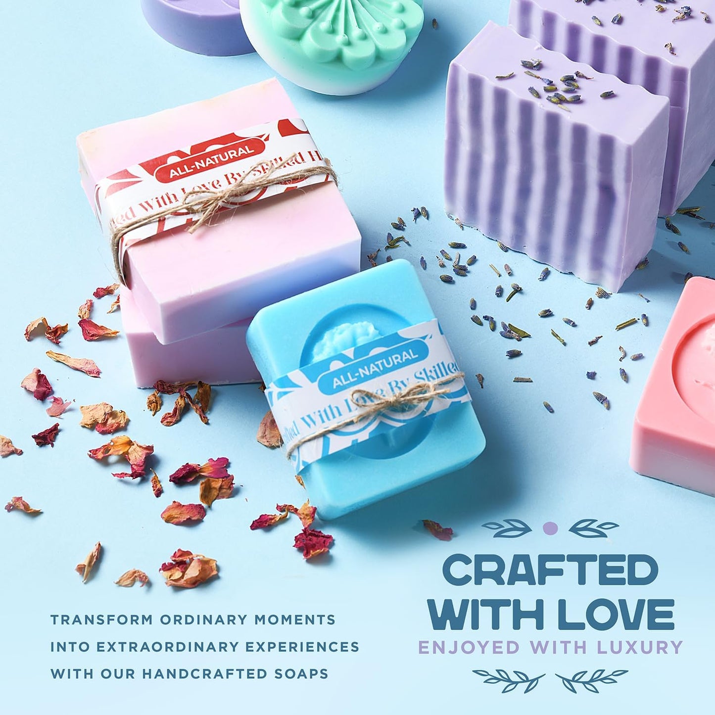 Soap Making Kit with Melt & Pour Base, Cutting Box, Molds, Fragrances - for Adults & Kids by Prime Creations