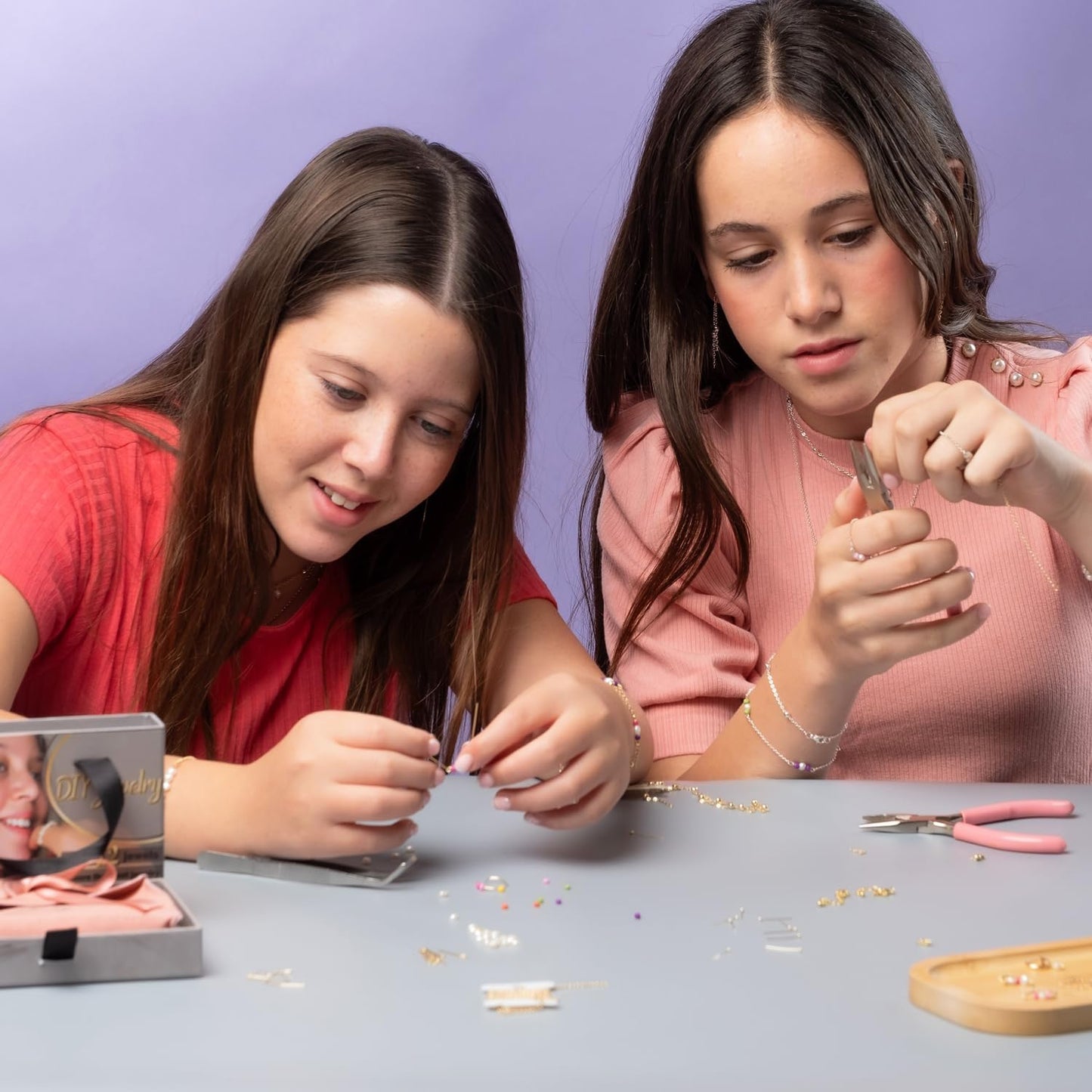 Jewelry Making Kit for Adults & Teens - Girls' DIY Bracelet Making Kit, Friendship Bracelet Kit w/Beads, Chains, Tools with 14K Gold & Silver-Plated Accessories for Necklaces & Earrings (Gold)