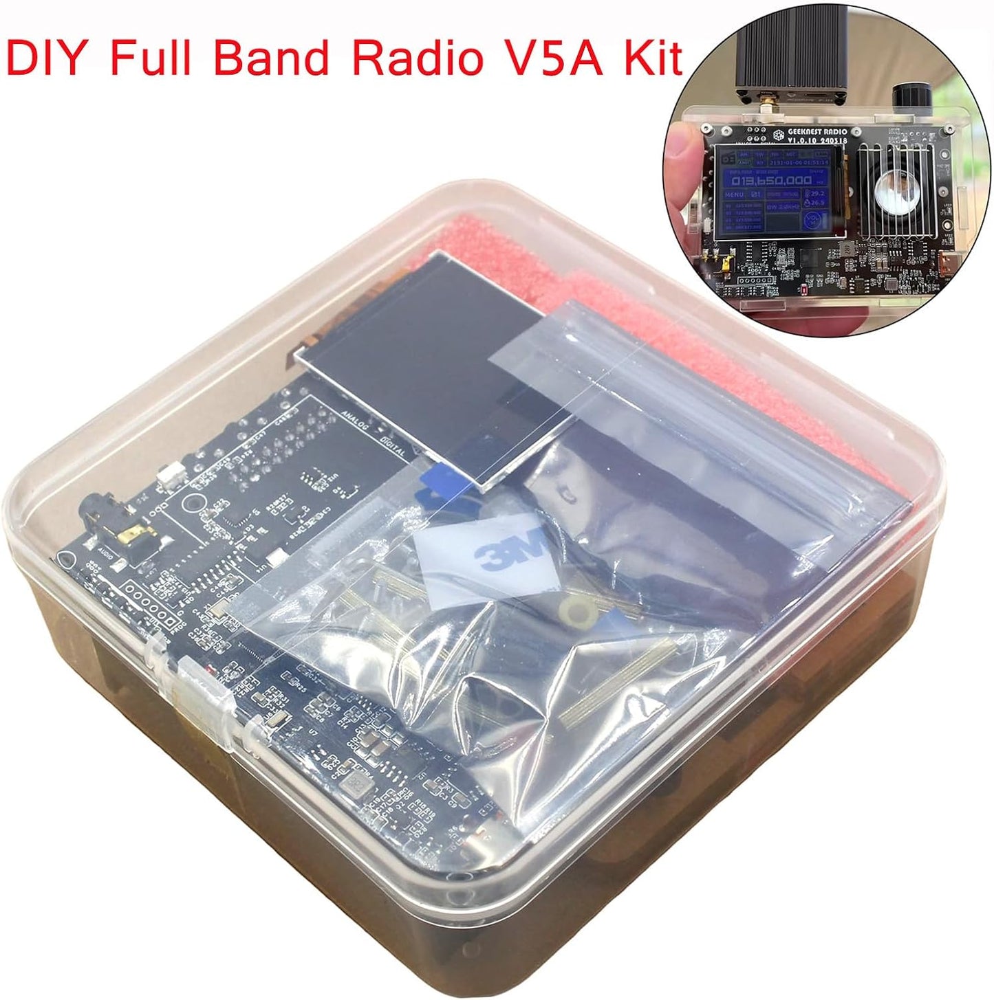 DIY Radio Kit Portable Shortwave Radio Receiver FM AM MW SW Air SSB LSB USB Full Band Radio Receiver for Hams Big Speaker & Best Reception for Adults Student STEM Education