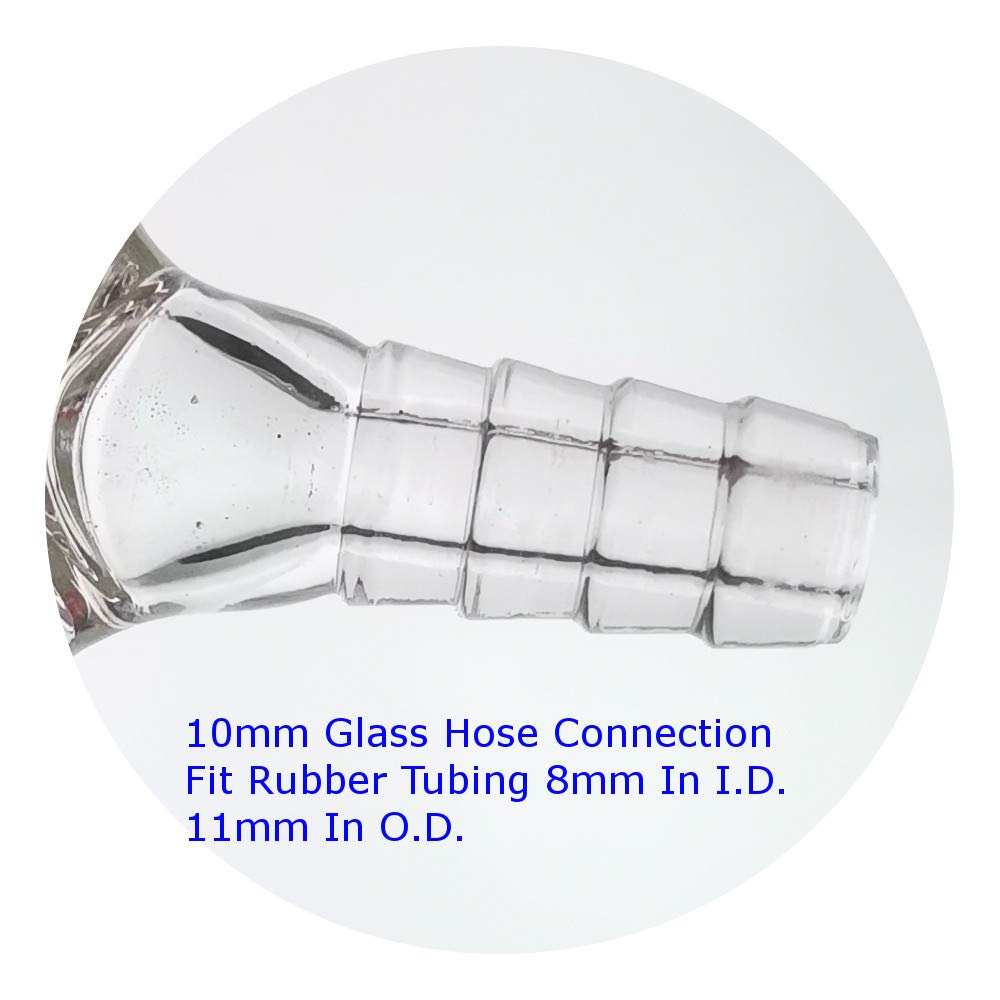 Laboy Glass Liebig Condenser with 24/40 Joints 300mm in Jacket Length Used in Reflux or Aapparatus Chemistry Lab Glassware with 10mm Glass Hose Connections