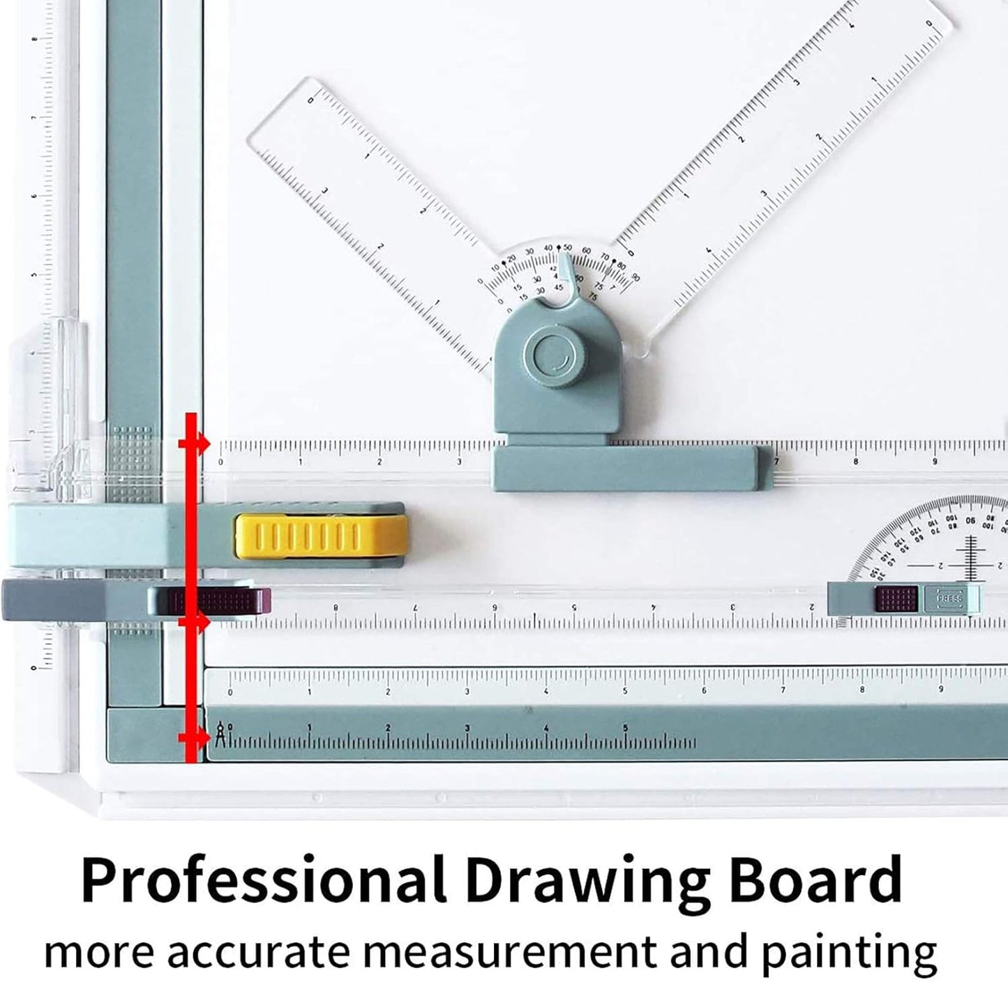 Frylr Inch A3 Drawing Board Drafting Table Multifunctional Drawing Board Table with Clear Rule Parallel Motion and Angle Adjustable Measuring System