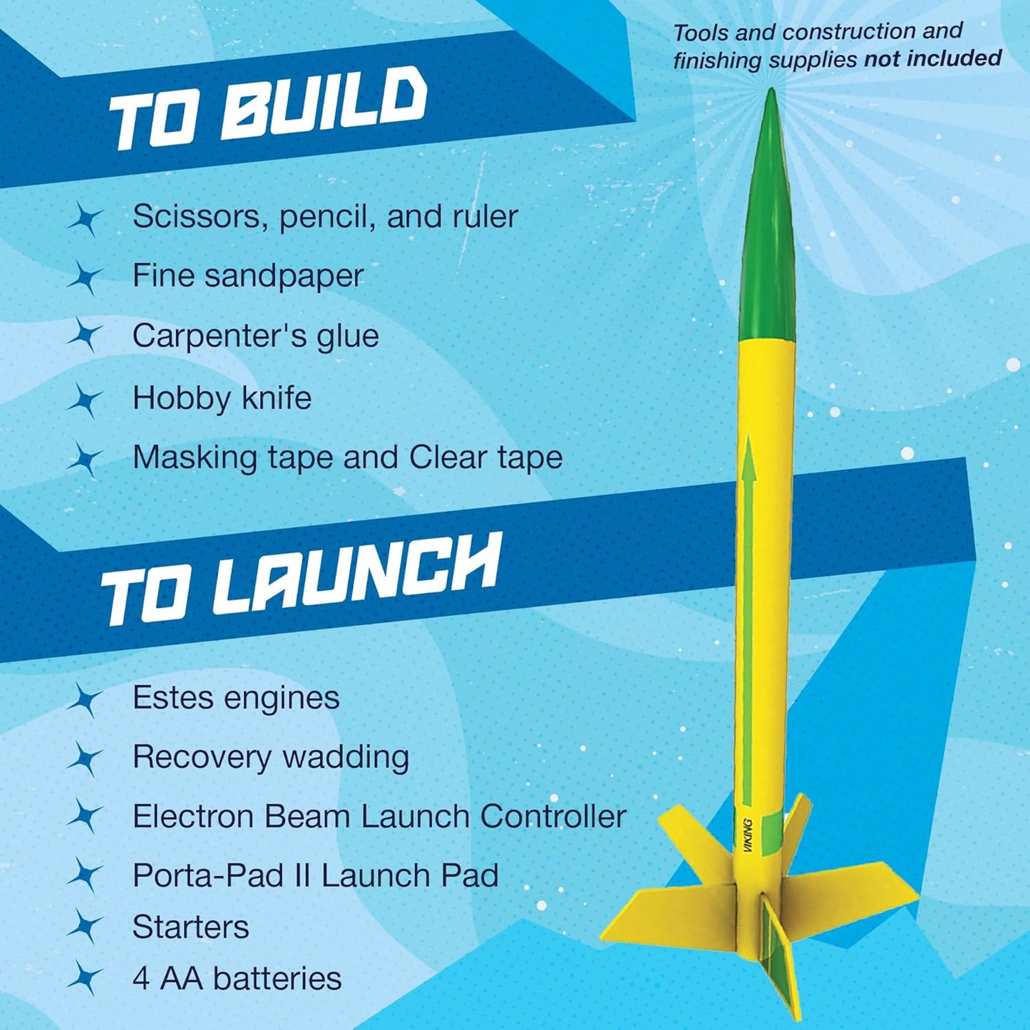 Estes 1753 AVG Bulk Variety Pack of Rocket-Building Kits, Beginner and Intermediate Flying-Rocket-Model Kits for Ages 10+, Includes Viking, Alpha, and EX2 Rockets