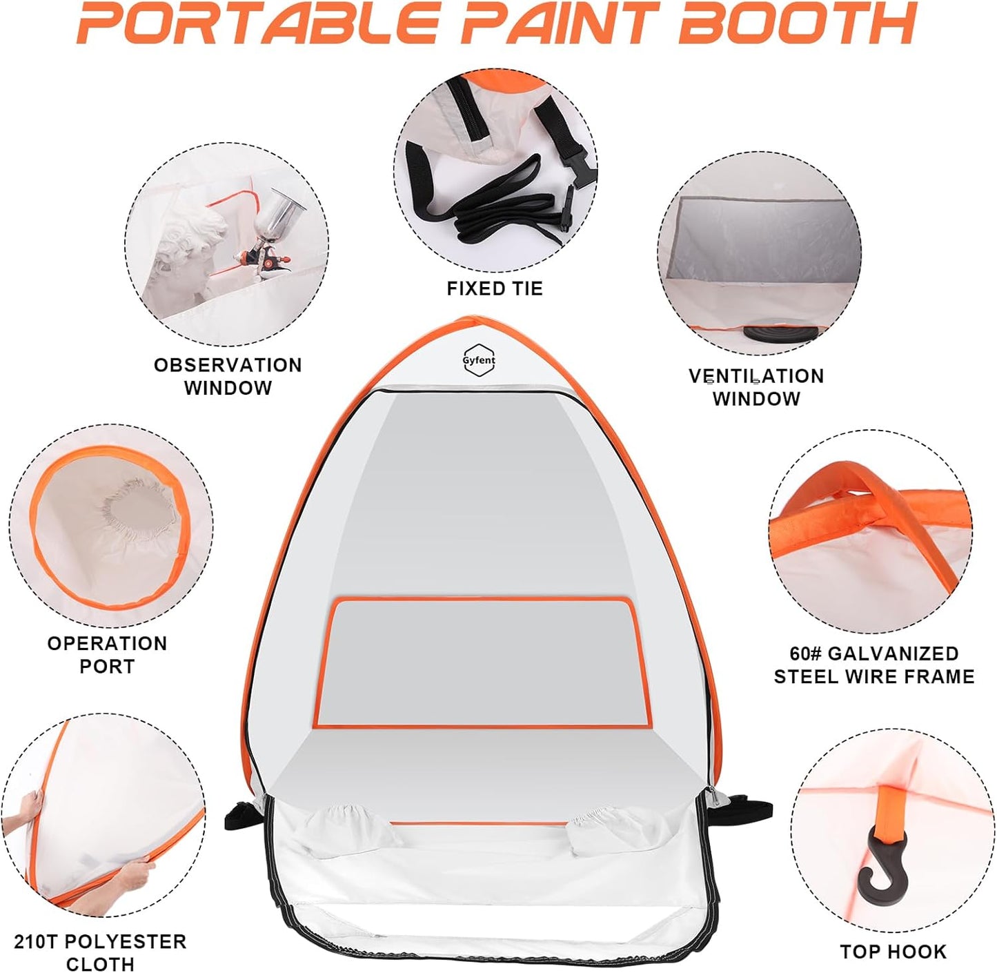 Gyfent Spray Paint Tent for Spray Painting, Portable Paint Booth Small Spray Shelter with Turntable Spray Booth Painting Station Spray Paint Tent Pop-up for Small DIY Projects Furniture