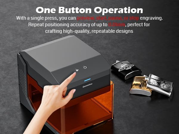 Kiosk 2.5W Laser Engraver, Light Weight & Portable Laser Engraver Machine, Home Laser Cutter with Acrylic Enclosure for DIY Wood/Leather/Metal, 3.9 x 3.9inch Engraving Area, Laser Safety Class 1