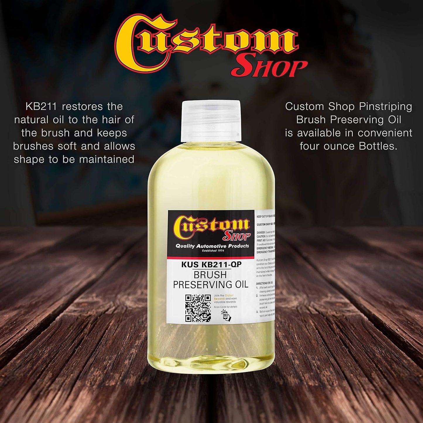 Custom Shop Pinstripe Paint Pinstriping Brush Preserving Oil