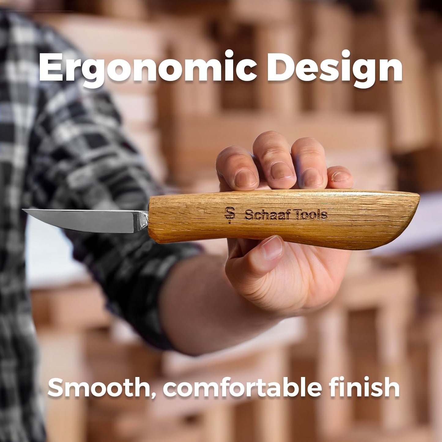 Wood Carving Kit, Deluxe 5pc Whittling Knife Set with Razor-Sharp Knives, Spoon Carving Knife, Wood Whittling Kit for Beginners and Adult Crafts