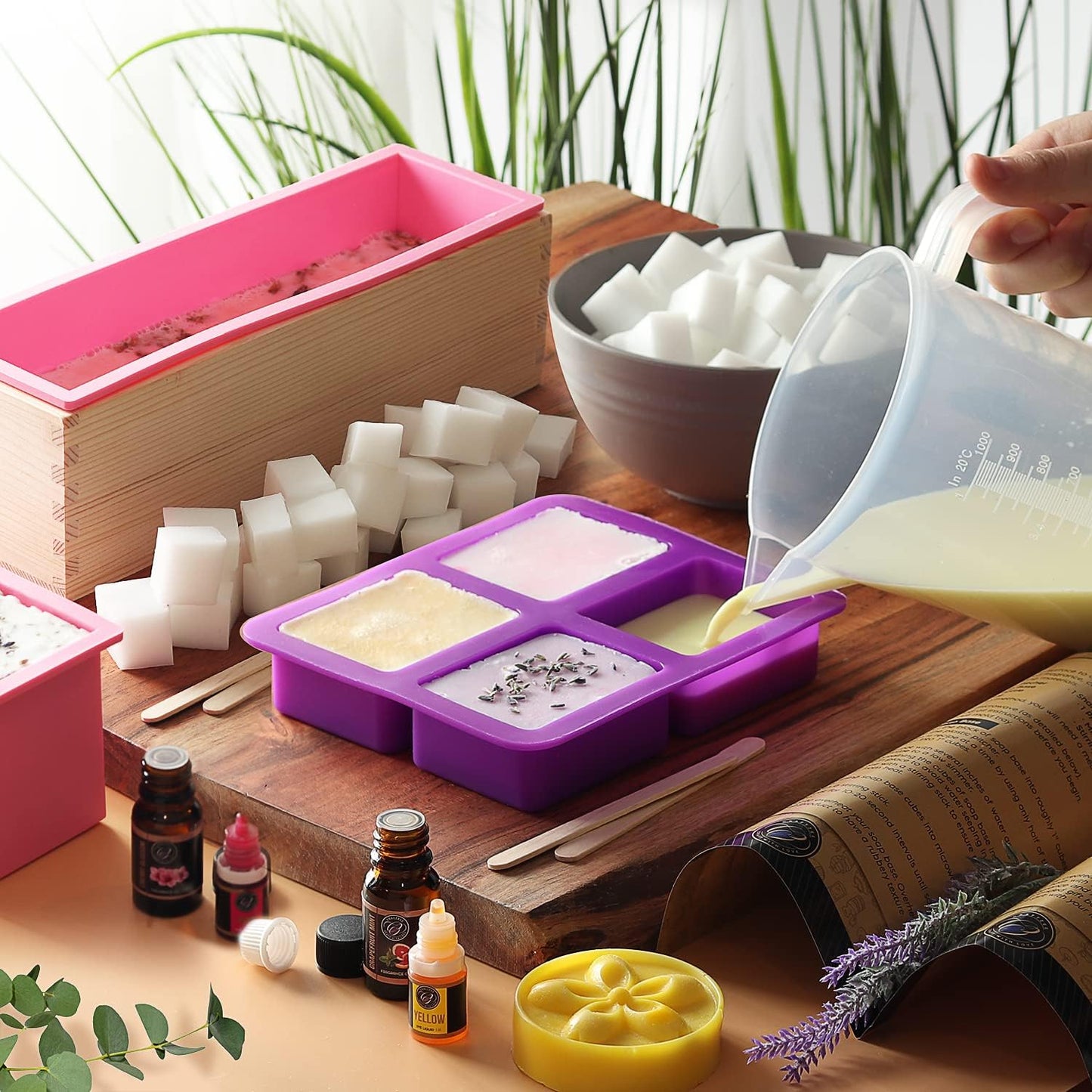 CraftZee Large Deluxe Soap Making Kit - All-in-One Soap Making Supplies with Soap Base, Soap Cutter Box, Silicone Loaf Molds, Fragrances & More - Homemade Melt & Pour DIY Craft Kits
