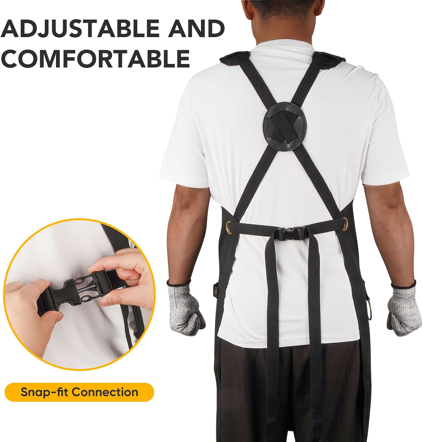 BRITEREE Woodworking Apron for Men, Gifts for Men Dad Father, with 9 Tool Pockets, Durable Waxed Canvas Work Apron for Woodworkers Carpenters Blacksmiths (Black-Waxed Canvas Apron)