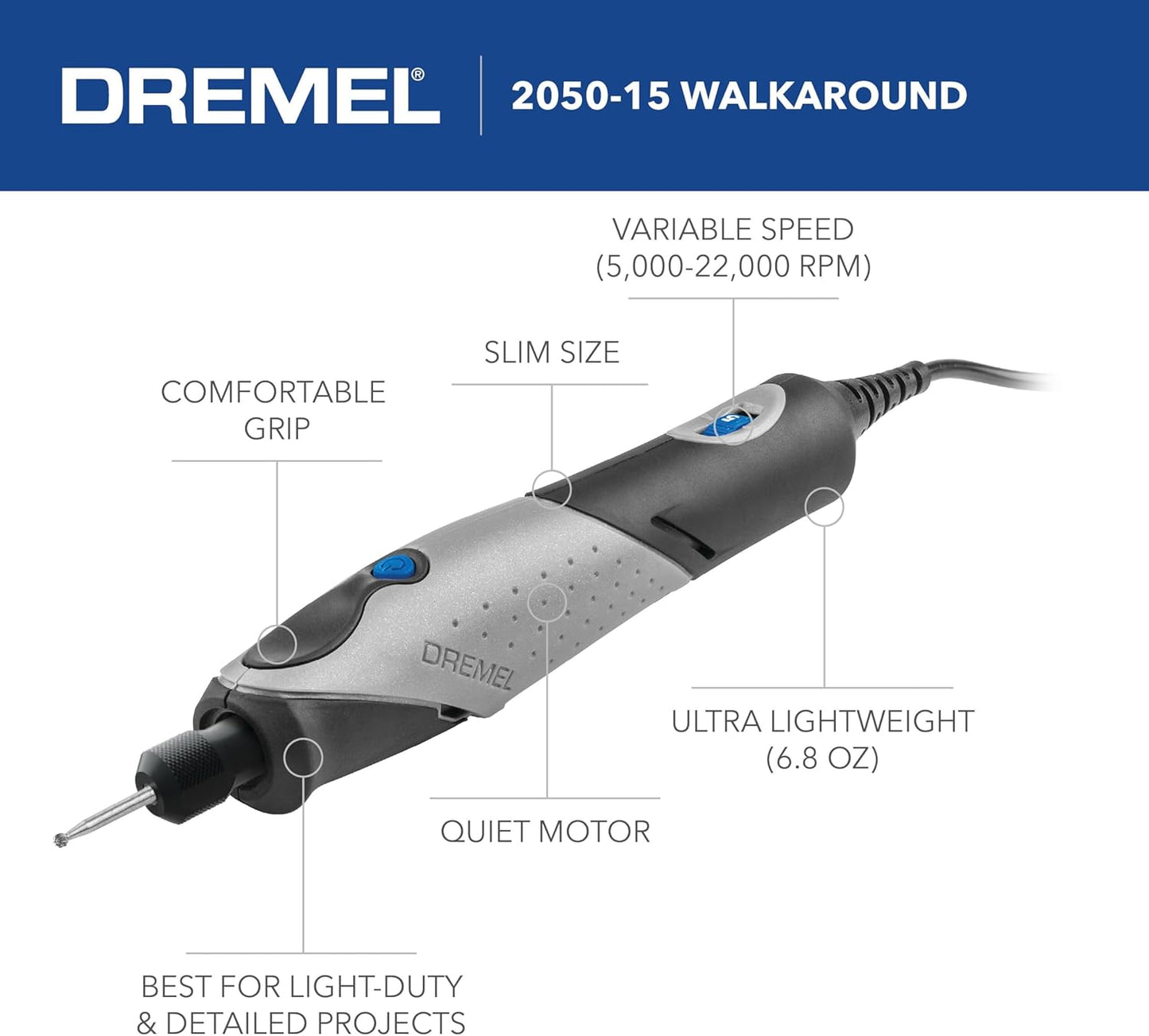 Dremel 2050-15 Stylo+ Versatile Craft Rotary Tool, Wood Carving Detail Tool, Perfect for Pumpkin Carving, Glass Etching, Leather Burnishing, Jewelry Making, and Polishing