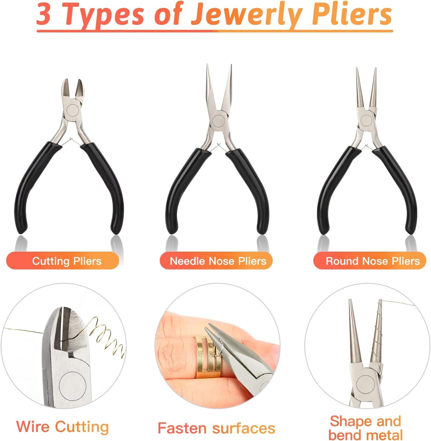 Giwaelro Jewelry Making Kit for Adults, Jewelry Making Supplies with Pliers, Wires, Findings, Necklace Chains, Magnifier and Storage Bag