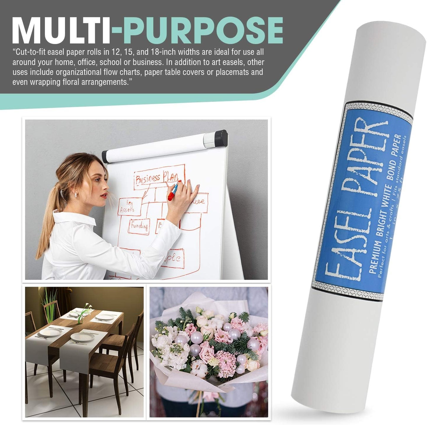 White Art Easel Paper Roll (18 Inch by 175 Feet)