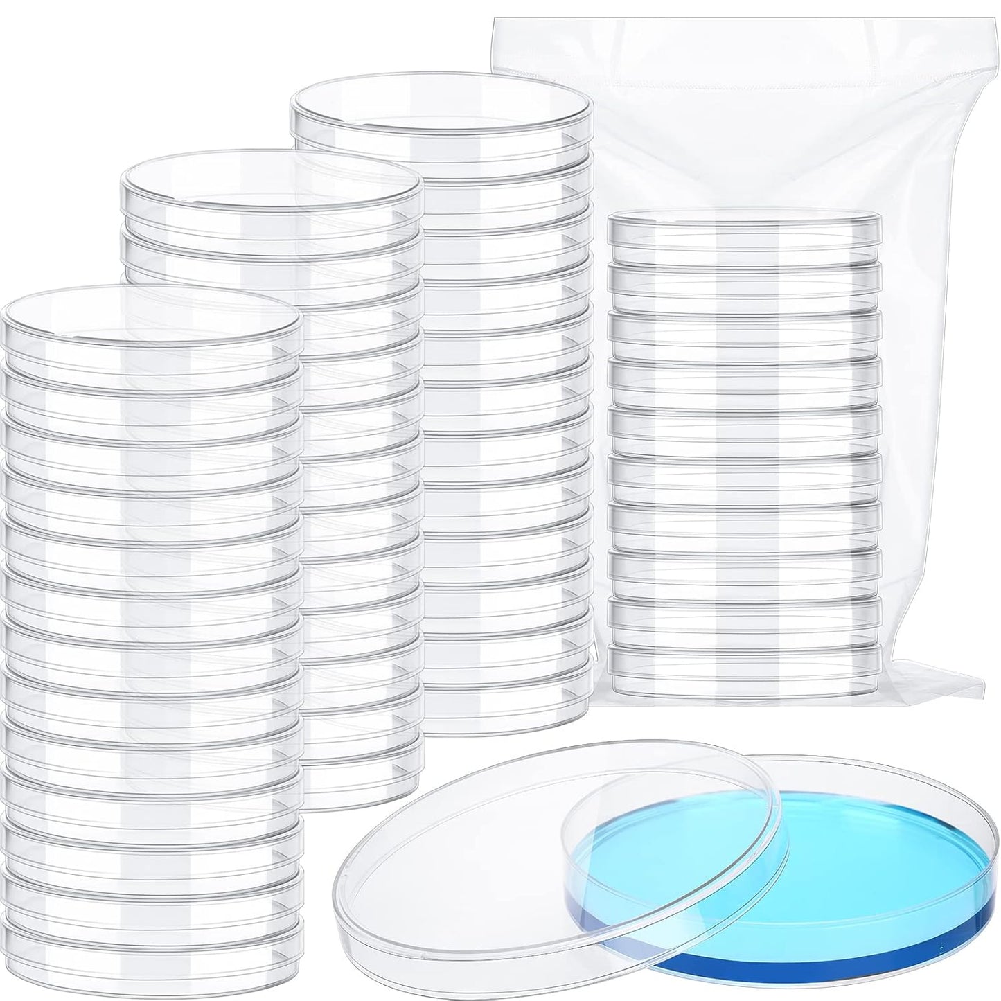 Fabbay 120 Pack Sterile Plastic Petri Dishes with Lids 90 x 15 mm Deep Clear Lab Petri Dishes Cell Culture Dishes for School Science Project, Lab Experiment, Biological Themed Party Supplies