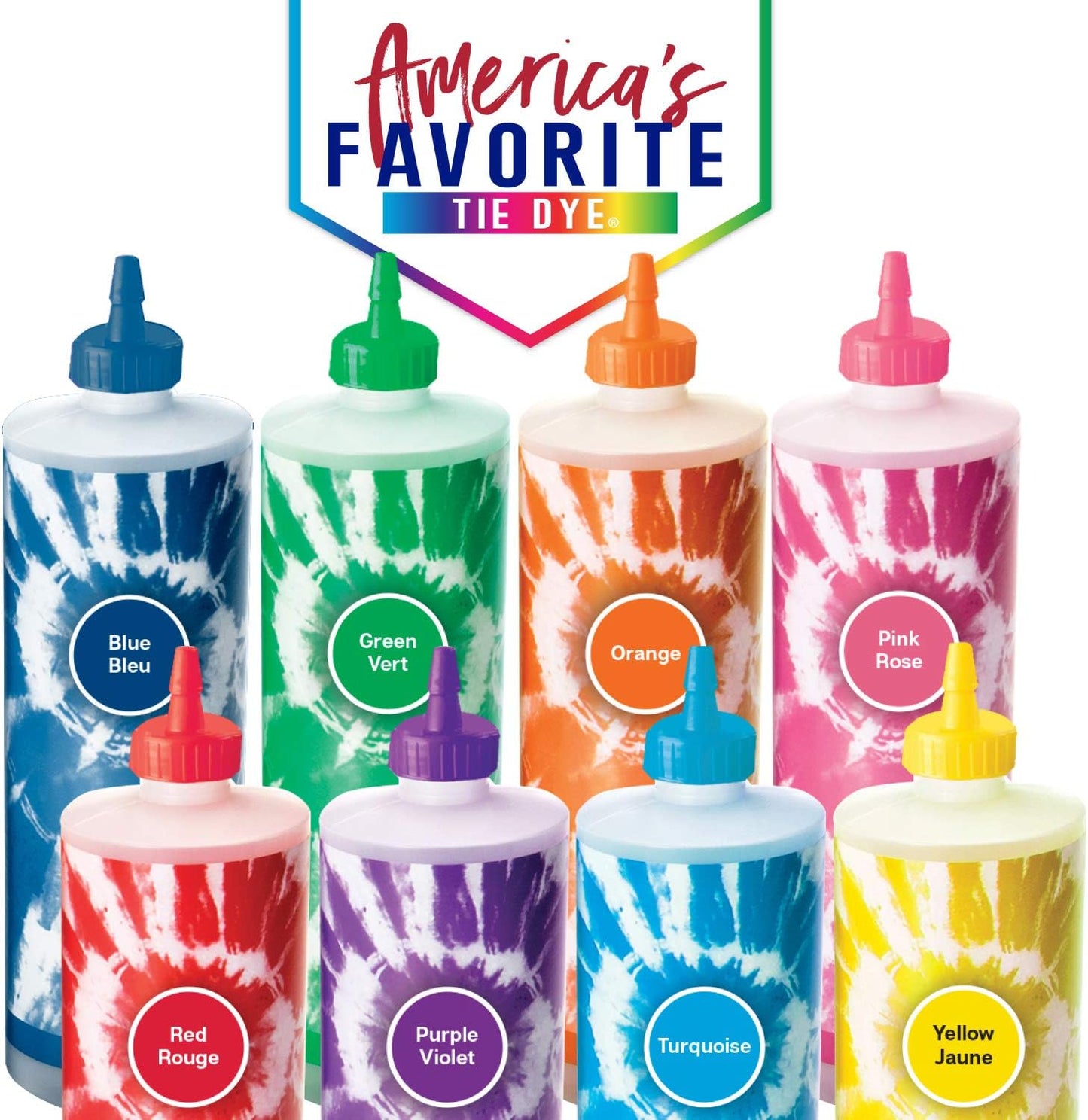 Tulip One-Step Tie-Dye Kit Block Party 16oz 8 Color Tie Dye, Rainbow, As Detailed