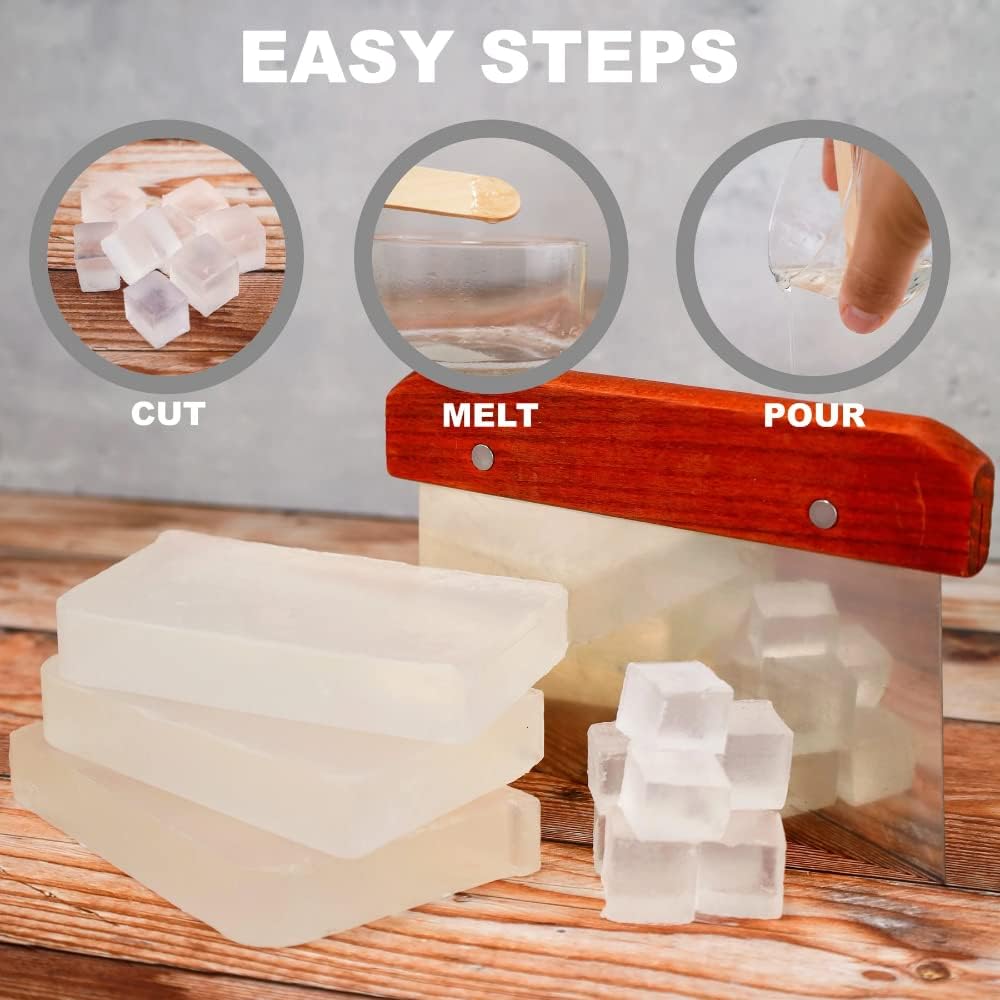 Primal Elements Clear Soap Base - Moisturizing Melt and Pour Glycerin Soap Base for Crafting and Soap Making, Vegan, Cruelty Free, Easy to Cut, Unscented - 5 Pound