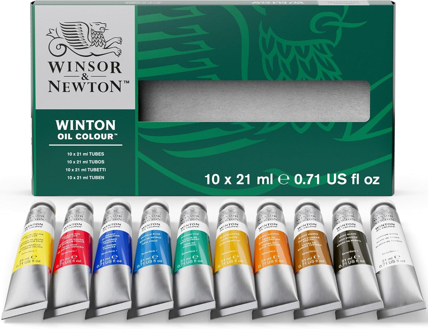 Winsor & Newton Winton Oil Color Paint, Basic Set, 10 x 21ml Tubes