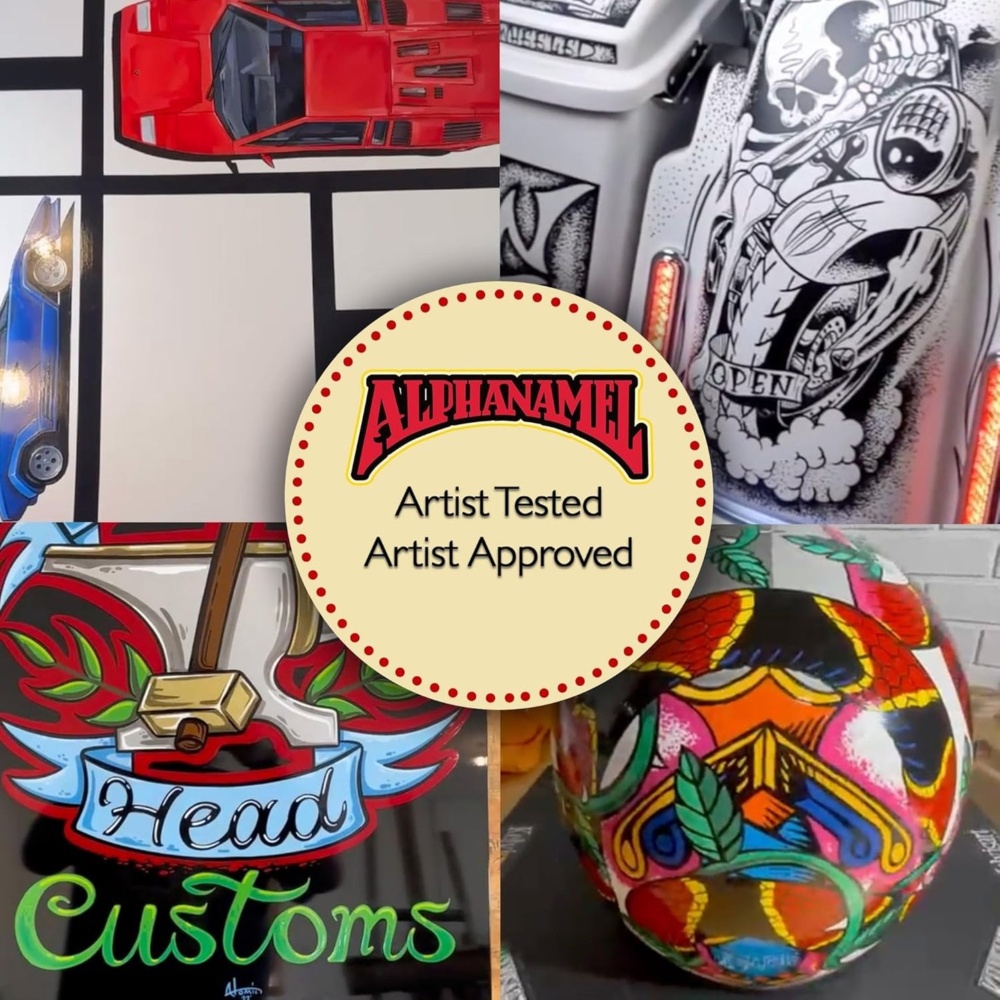 Alphanamel Ultimate Painters Gift Box - Complete Set for Artistic Creations with Evil Trio Brush Set