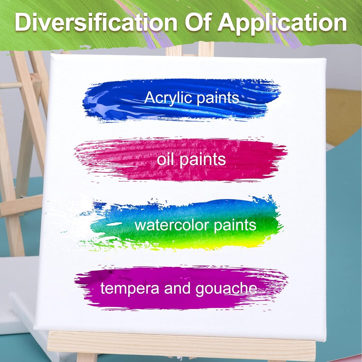 14 Packs Stretched Canvases for Painting, Multi Pack 11x14, 9.44x12, 8x10, 5x7, 4x4, Round Canvas with 8x8,10x10(2 of Each), Blank Primed Canvas, for Oil Paint, Acrylic Paint, for Beginners, Artists.