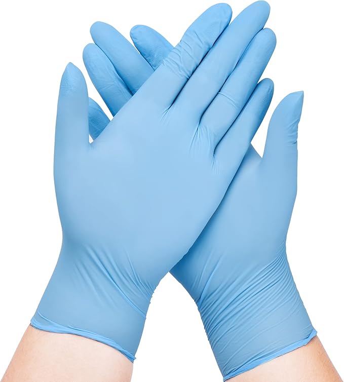 Disposable Nitrile Exam Gloves, Blue, Gloves Disposable Latex Free for Medical, Cleaning & Food Prep, 100-ct