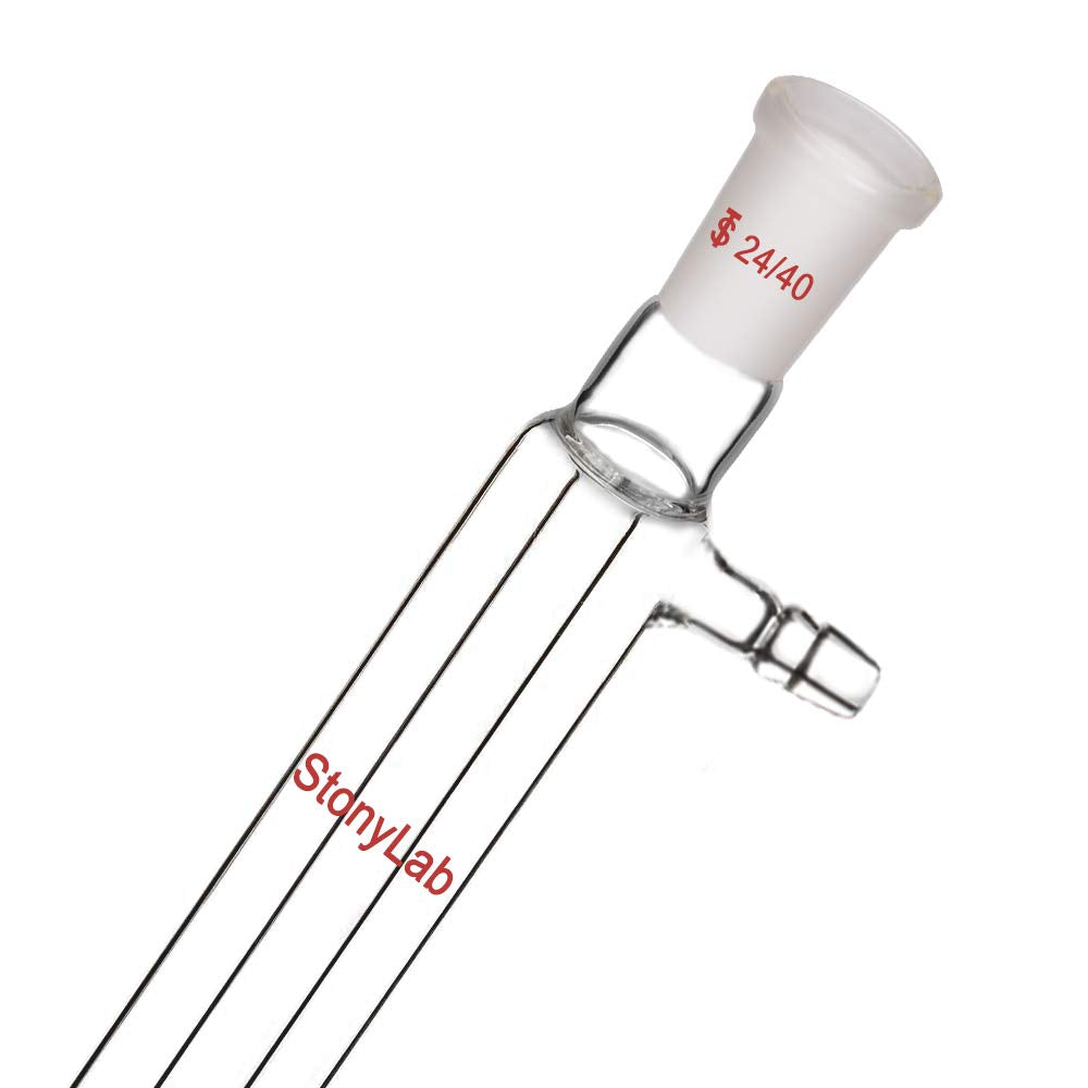 StonyLab Borosilicate Glass Liebig Condenser with 24/40 Joint 200 mm Jacket Length Lab Glass Condenser
