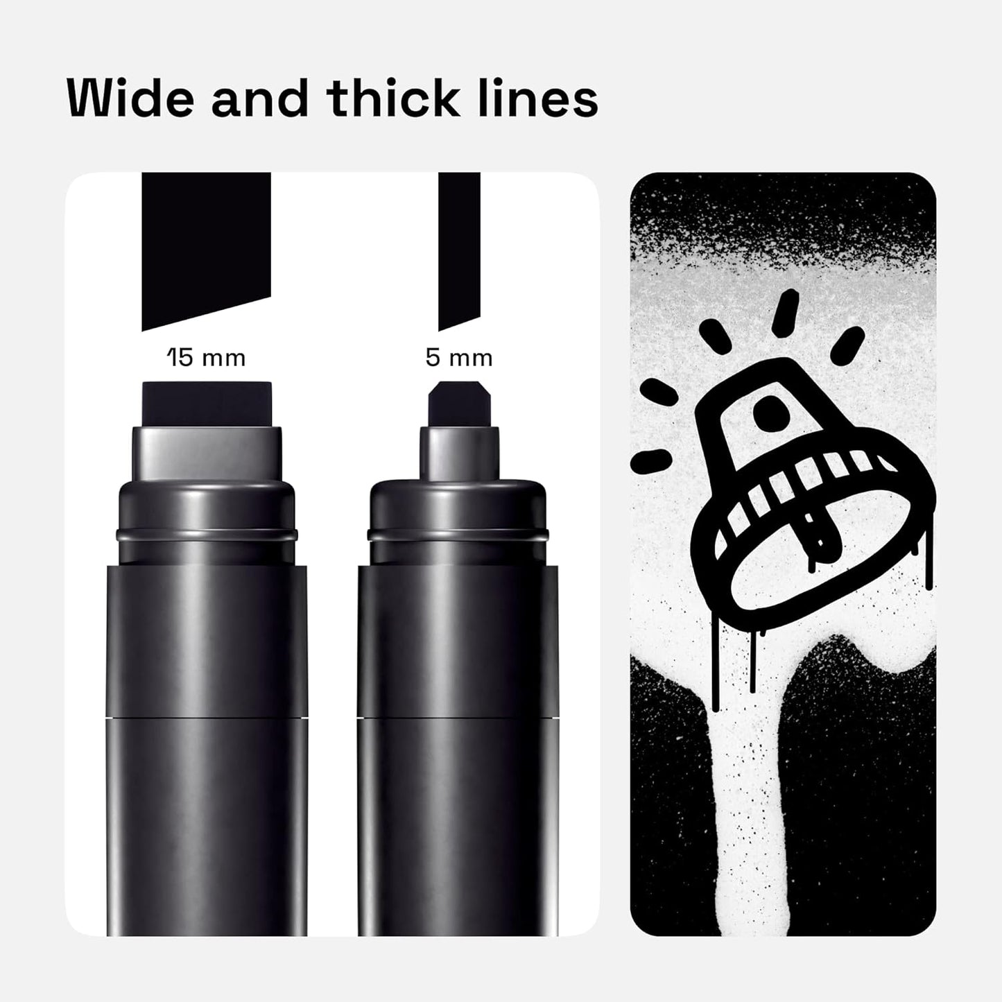 ARTISTRO 5 Black Acrylic Paint Pens, Acrylic Paint Markers Jumbo Tip, Fabric Markers for Textile, Canvas, Rock, Glass, Wood, Paper, DYI, Pens for Kids and Adults