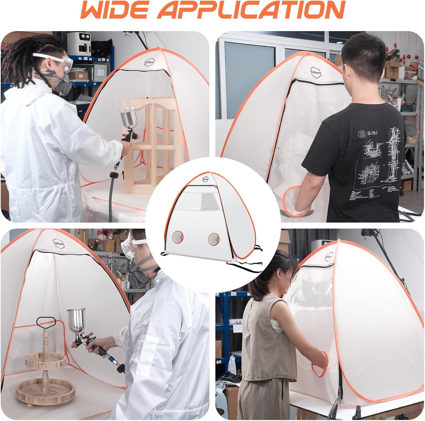 Gyfent Spray Paint Tent for Spray Painting, Portable Paint Booth Small Spray Shelter with Turntable Spray Booth Painting Station Spray Paint Tent Pop-up for Small DIY Projects Furniture