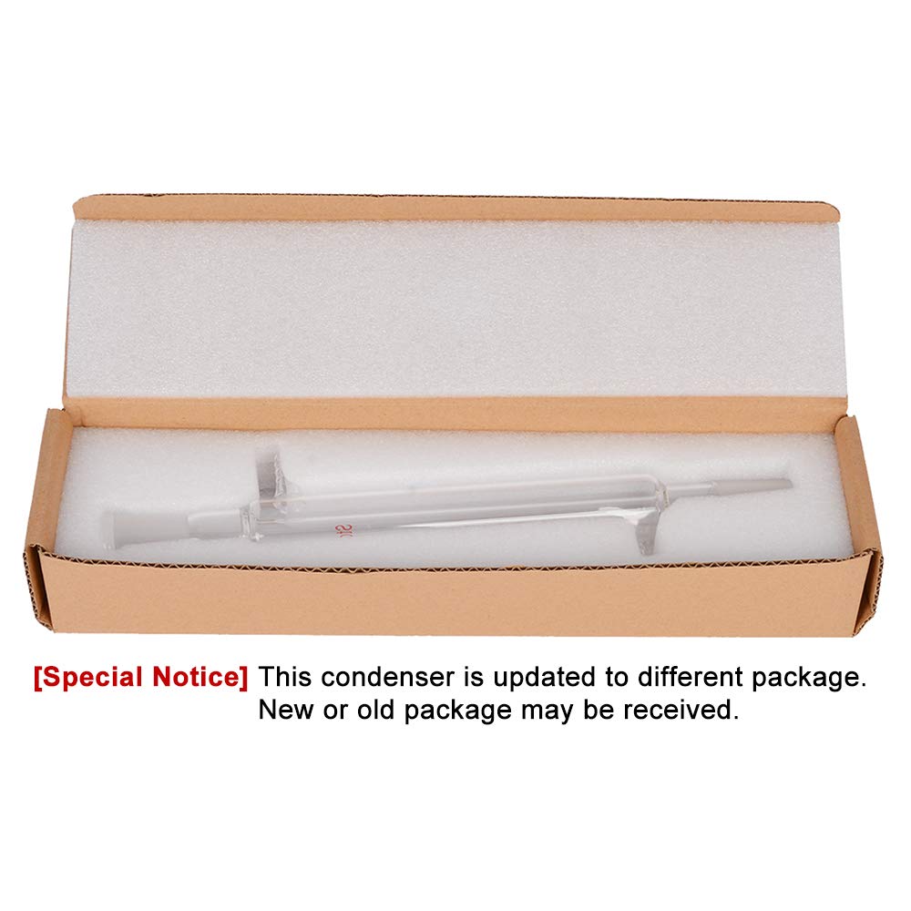StonyLab Borosilicate Glass Liebig Condenser with 24/40 Joint 200 mm Jacket Length Lab Glass Condenser