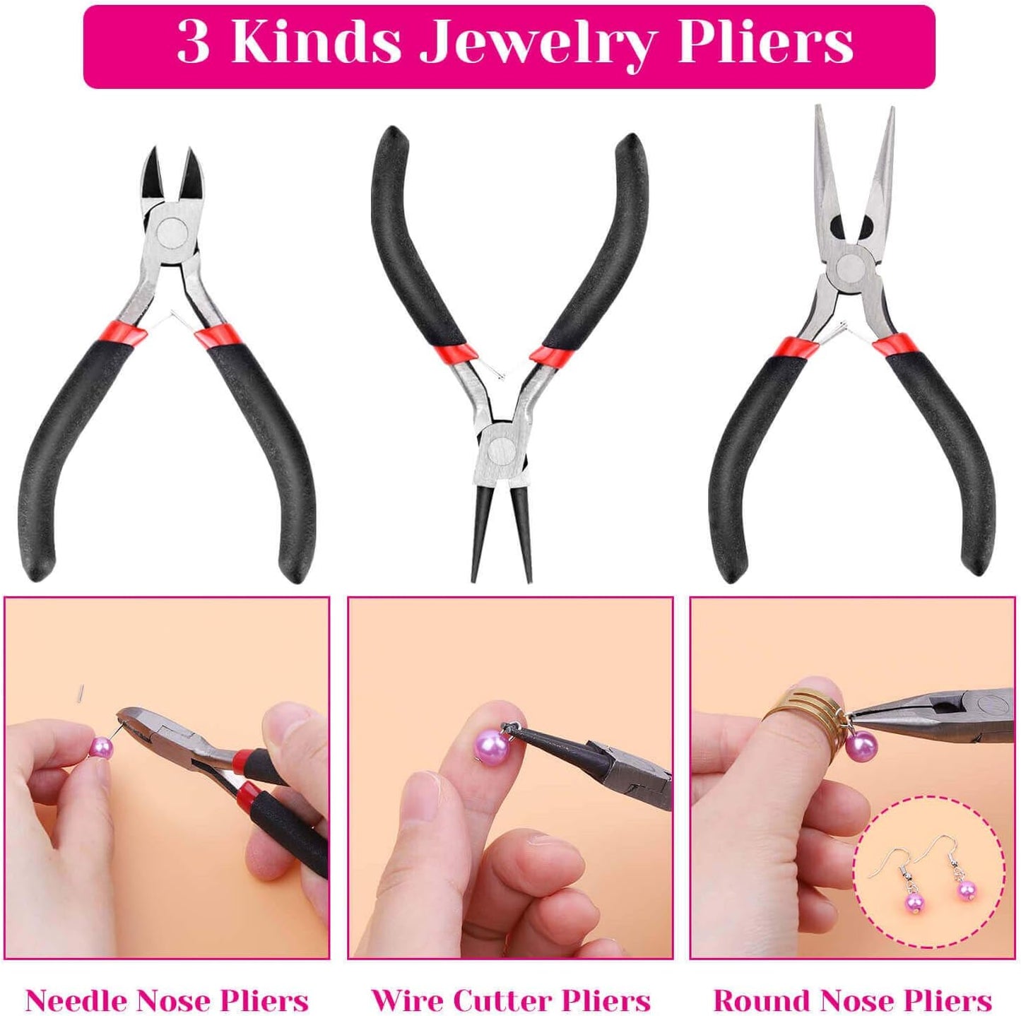 Shynek Jewelry Making Supplies Kits for Adults with Jewelry Making Tools, Earring Charms, Wires, Findings and Helping Hands for Jewelry Making and Repair