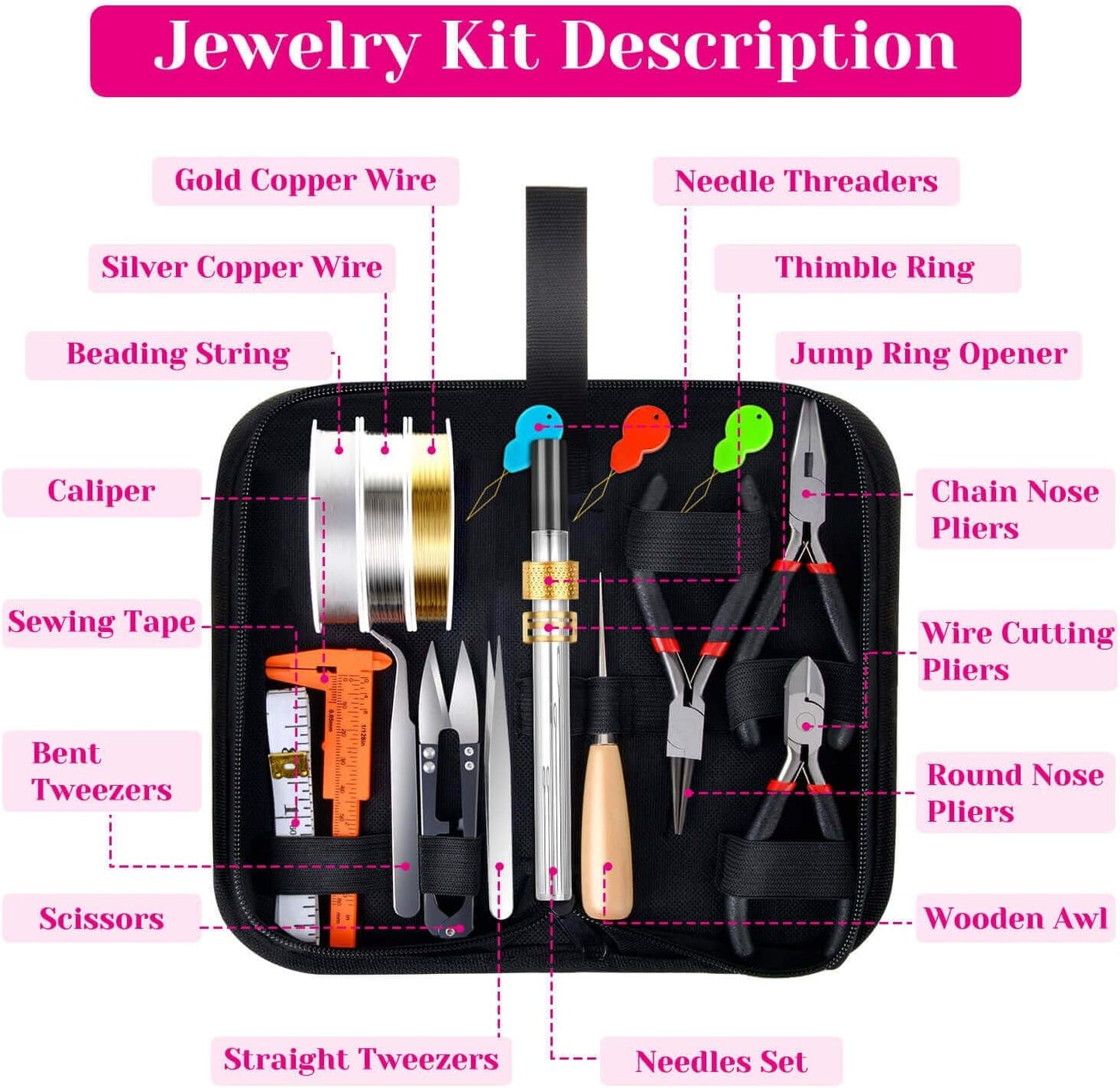 Shynek Jewelry Making Supplies Kits for Adults with Jewelry Making Tools, Earring Charms, Wires, Findings and Helping Hands for Jewelry Making and Repair