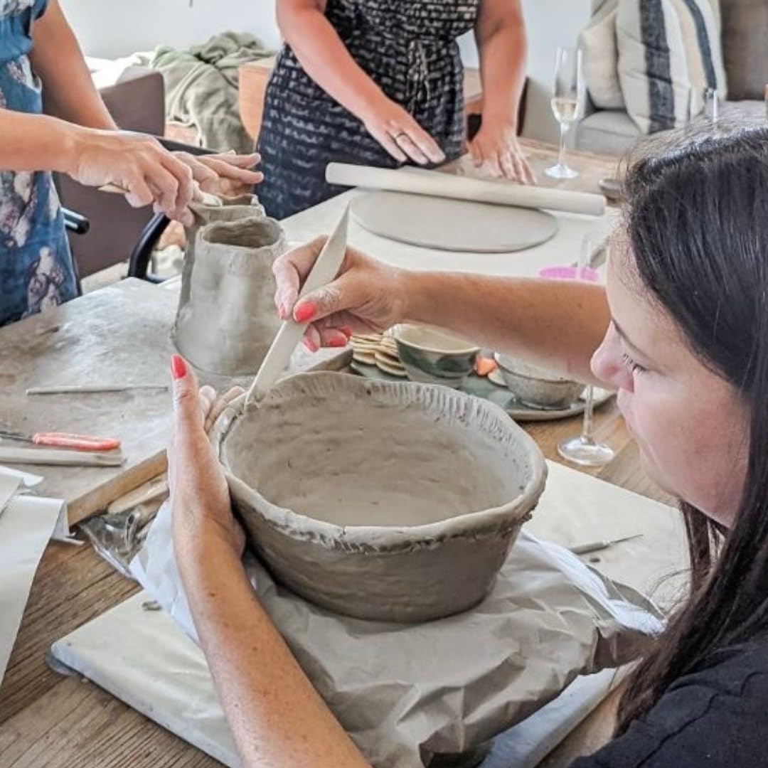 Clay Play™ at Home DIY Complete Pottery Kit for Adults, Clay Kit incl Air Dry Sculpting Clay, Clay Paint, Tool Kit, Instructions and Online Tutorials
