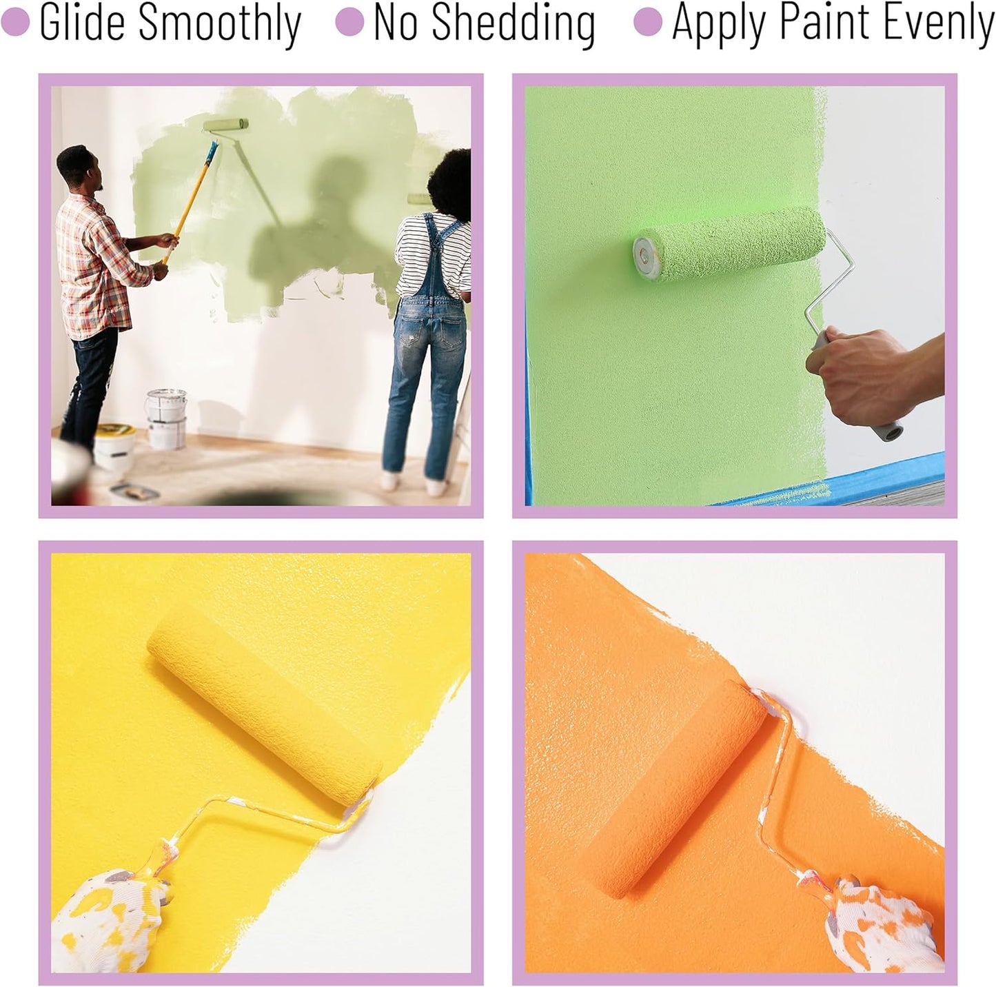 Bates- Paint Roller Covers, 9", Pack of 10, Covers for Paint Rollers 9 Inch, 9 Inch Paint Roller Covers, Paint Roller Cover, Paint Roller Covers 9 Inch, Large Paint Roller Covers