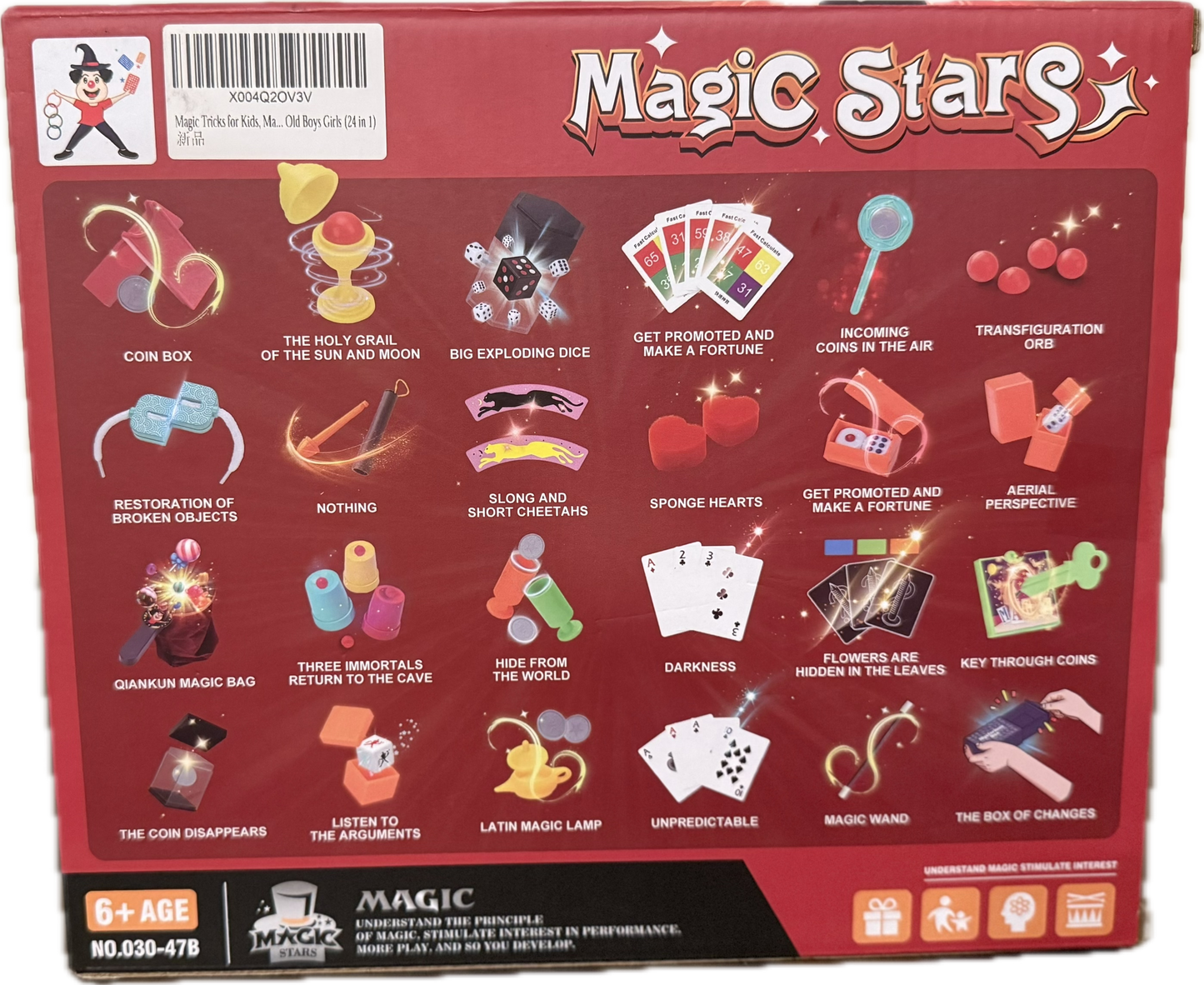 Magic Stars Magic Tricks Set - Magic Kit for Kids Age 6+ Magician Starter Kit with Learning Video Instructions Magic Wand Card for Beginner 6-12 Years Old Boys Girls Christmas Birthday Gift Toy
