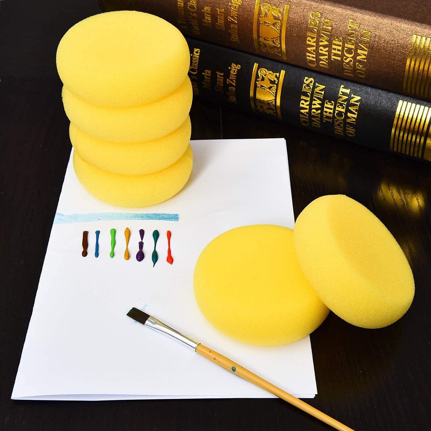 YoleShy 25 Pcs Painting Sponge, Artist Sponge for Watercolor, Crafts, Pottery, Clay, Ceramics, Face Painting & Household Use (2.8 Inch)