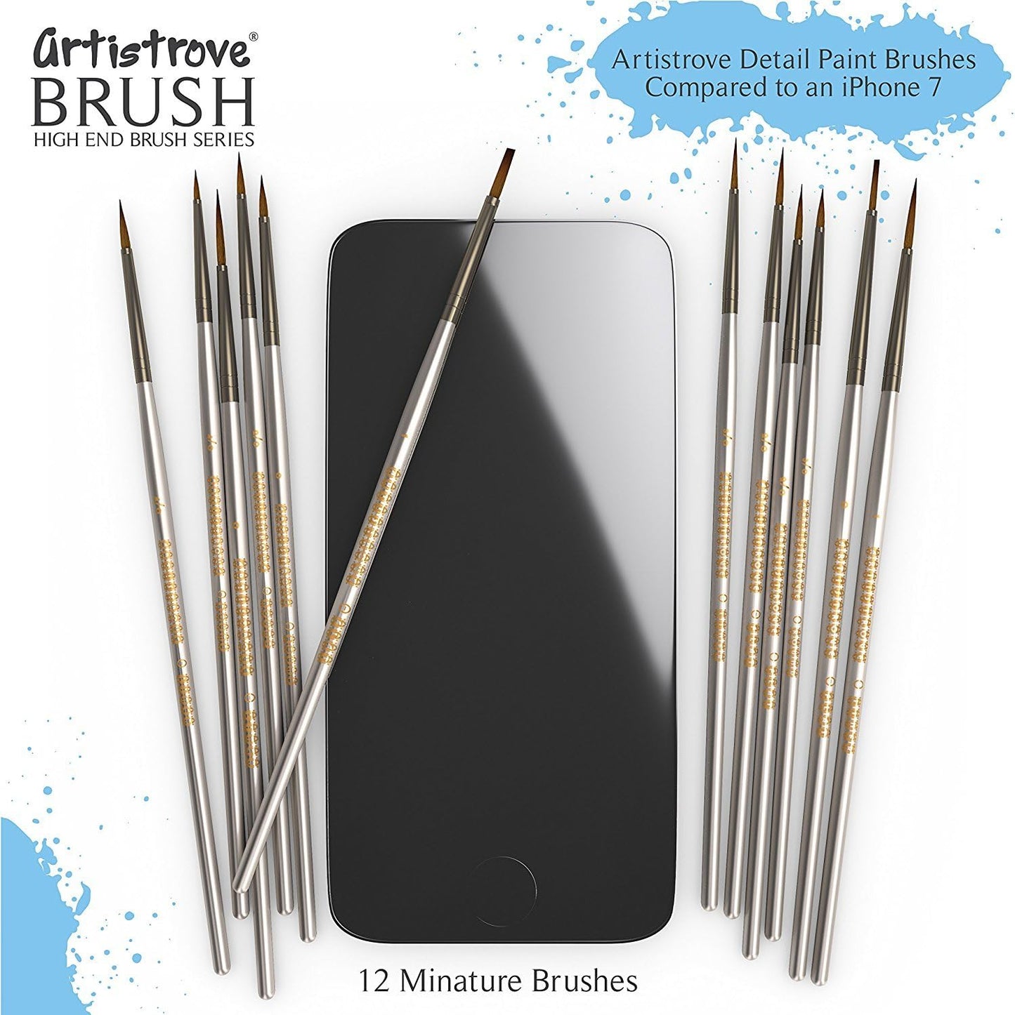 The Official Paint by Numbers Brush by Artistrove - 12 Amazing Fine Detailing Paint Brushes for Adults with a Need for Precision, Get Your Set of The Master Class Brushes to Perfect Your Passion!