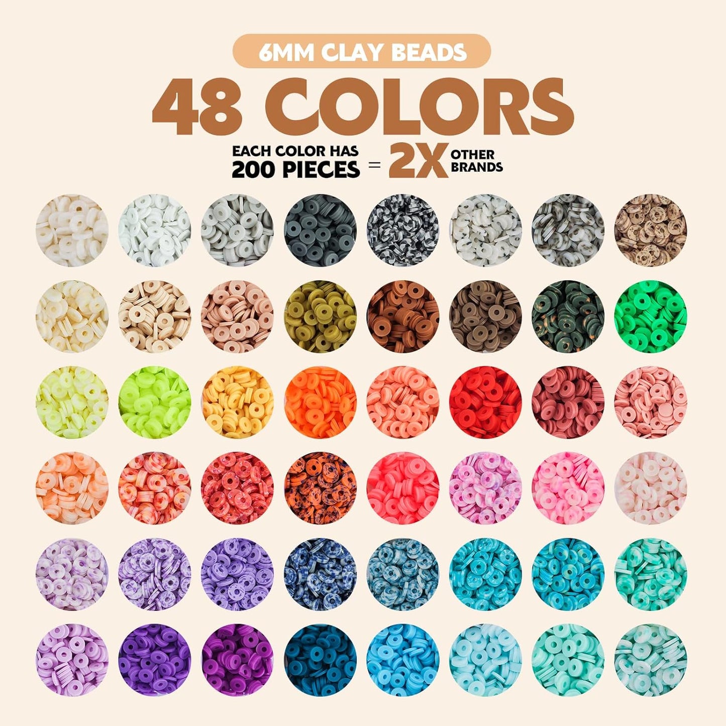 Pizooro Clay Beads 3 Boxes Bracelet Making Kit, 10500pcs Beads for Jewelry Making, Round Letter Beads with Charm and Elastic Strings, Friendship Bracelets Holiday Gifts for Girls Adults