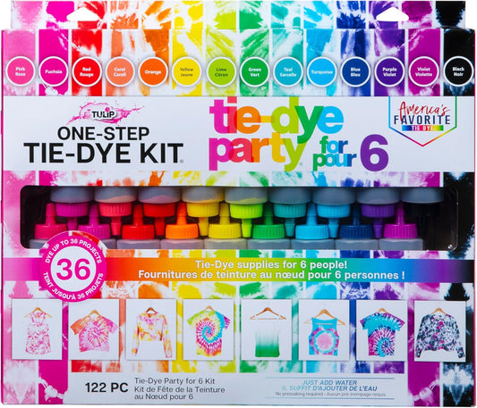 Tulip One-Step Tie-Dye Kit Party Supplies, 18 Bottles Tie Dye, Rainbow, 1 Count (Pack of 1)