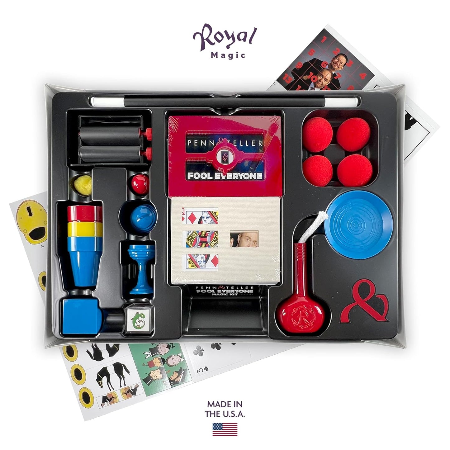 Penn & Teller Fool Everyone Magic Kit – Official Licensed Edition by FUN Inc – Over 200 Magic Tricks for Kids with Props, Books & Videos – Ideal for 8 or 9 Year Old Boy Birthday Gifts or Xmas Presents