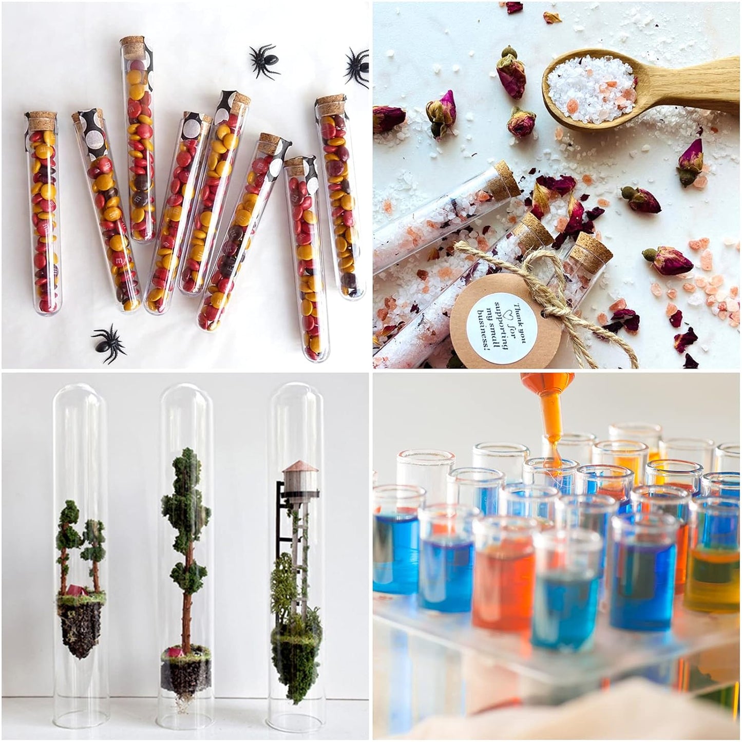 DEPEPE 30pcs 13ml Glass Test Tubes with Cork Stoppers, 15x100mm Small Clear Glass Test Tubes for Scientific Experiments, Plant Propagation and Holiday Gifts