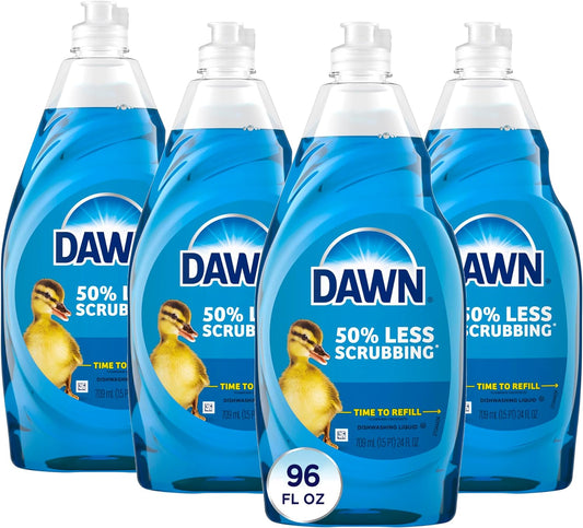 Dawn Ultra Dish Soap, Dishwashing Liquid, Original, Dish Soap Liquid, Dish Soap Refill, 4x24 Fl Oz Bundle