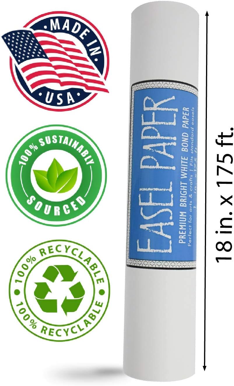 White Art Easel Paper Roll (18 Inch by 175 Feet)