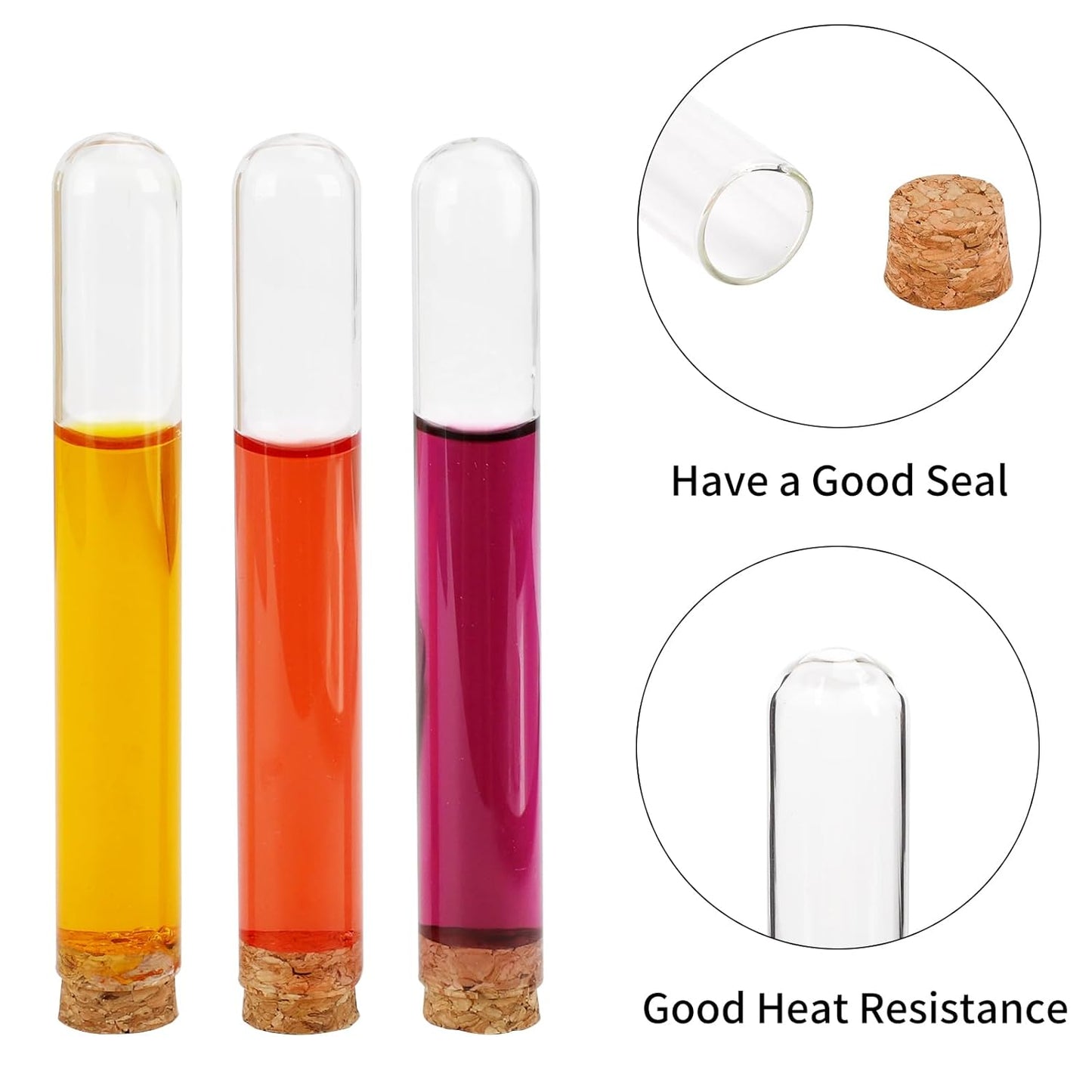 DEPEPE 30pcs 13ml Glass Test Tubes with Cork Stoppers, 15x100mm Small Clear Glass Test Tubes for Scientific Experiments, Plant Propagation and Holiday Gifts