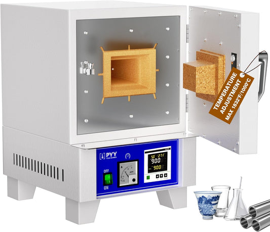 PYY Electric Kiln - Kiln for Pottery & Metalworking – Heats to 1832°F/1000°C in 15 Minutes, Perfect for Ceramics, Metal Tempering, and Glazing