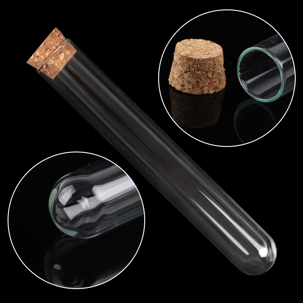 DEPEPE 30pcs 13ml Glass Test Tubes with Cork Stoppers, 15x100mm Small Clear Glass Test Tubes for Scientific Experiments, Plant Propagation and Holiday Gifts