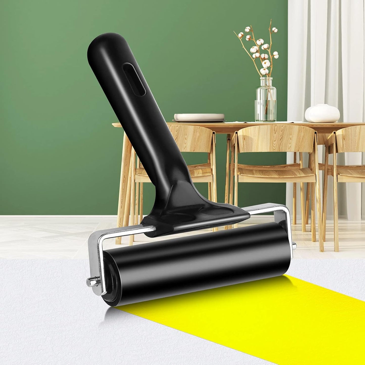 2Pcs Rubber Roller Brayer Rollers Hard Rubber 4 and 2.2 Inch for Printmaking (Black) by HRLORKC…